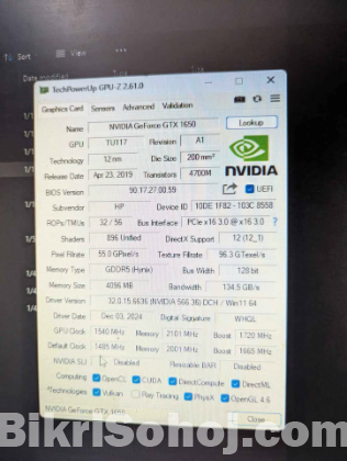 Nvidia GTX 1650 4gb Gaming Graphics card